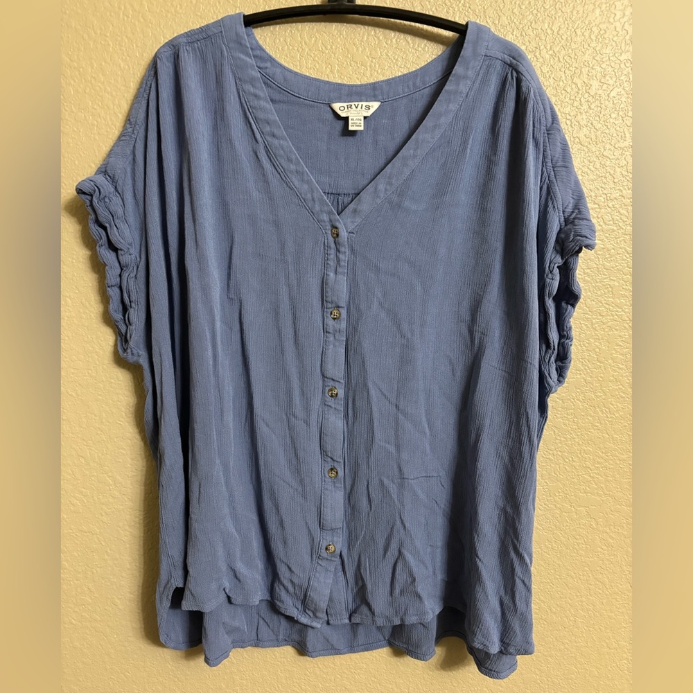 Orvis Women's Slate Blue Button-Down Shirt